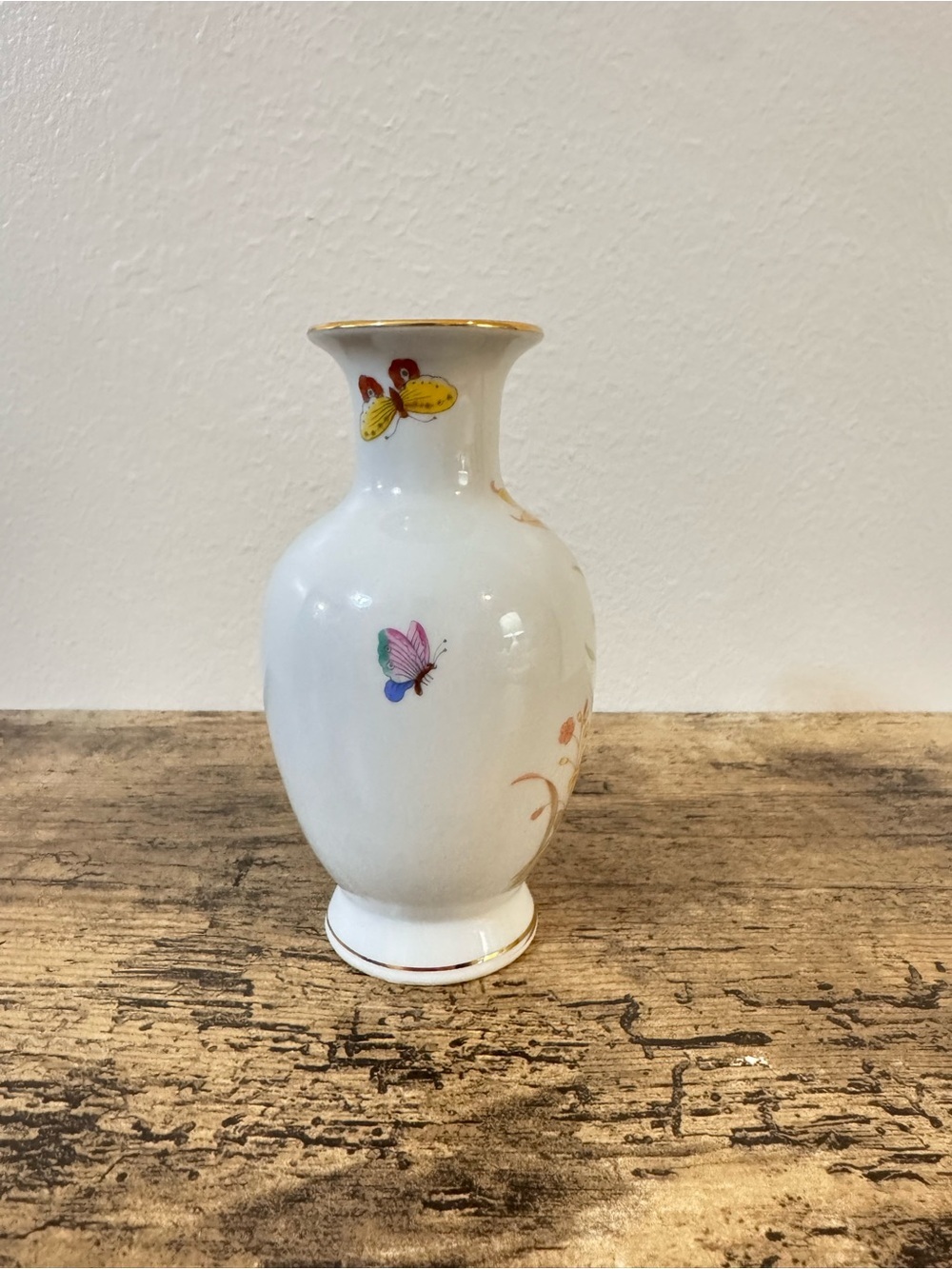 Vintage JGI Shaddy Mino Japan Porcelain Bud Vase Daffodil Floral Gold Trim - Picture 5 of 7